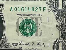 1988a Web Press Note One Dollar Bill Experimental Printing A01614827f Plate 4 4