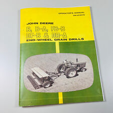Operators Manual For John Deere B Ba Fbb Dfb Dra Grain Drill Owners Chart Set