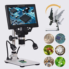 Digital Usb Microscope 7 Inch Large Color Screen Lcd 12mp 1-1200x Magnifier D3q0