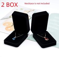 2pack Velvet Necklace Pendant Jewelry Gift Boxes Case Wedding