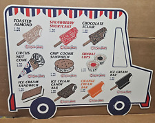 Vintage Ice Cream Truck Sign Ice Cream Sandwiches Sundaes Popsicle Circus Man