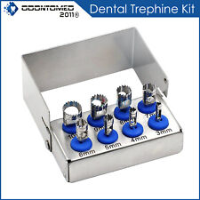 Dental Trephine Drills Kit 8 Pcs Implant Surgical Dental Surgery Free Bur Holder