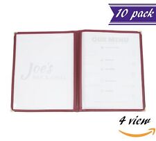 10 Pack Double Fold Panels Menu Covers Red Maroon 8.5 X 11 Insert 4 View