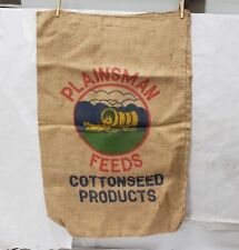  Vintage Plainsman Feeds Covered Wagon Gunny Sack Burlap Bag 