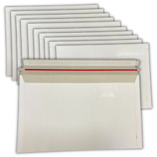 10 White Rigid Mailers Cardboard Envelope 9.25x13 Photo Stay Flat Side Loading