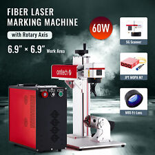 Omtech Mopa Fiber Laser Jpt Source 60w Laser Engraver Cutter With Rotary Axis