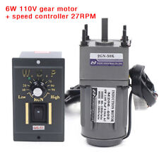 Reversible Ac Gear Motor Electric Variable Speed Controller 27 Rpmmin 150 110v