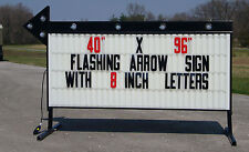 New Large Roadside Business Sign Flashing Arrow Lighted Message Area 40x96