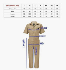 Short Sleeve Coverall Jumpsuit Boilersuit Protective Work Gear Tall Sizing