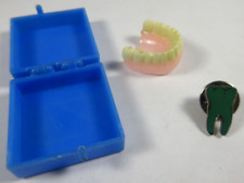 Vintage Lot Miniature Mini Plastic Dental Denture With Molar Lapel Pin Dentistry