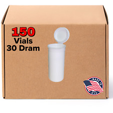 150 White Vials - 30 Dram Pop Top Bottle - Smell Proof Containers - Bpa-free