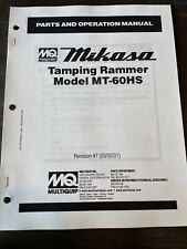 Mikasa Multiquip Mt60hs Tamping Rammer Jumping Jack Parts Operation Manual Book