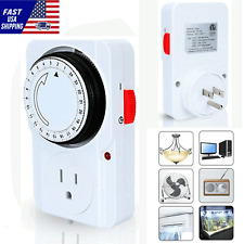 24-hour Outlet Timer Plug In Mechanical Programmable Switch Electric Grounded Us