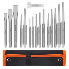 Horusdy 16pc Punch Chisel Set Taper Punch Cold Chisels Pin Punch Center Punch
