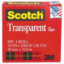 Scotch Transparent Tape 34 X 1296 1 Core Clear 600341296