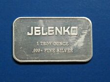 1985 Jelenko Dental Health Unit 1oz Silver Art Bar Jdh-1 A165 Scarce Issue