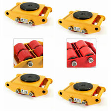 6ton Moving Yellow Dolly Skate Machinery Roller Mover Cargo Trolley Machine 4pcs