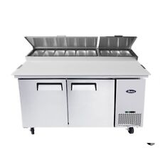 Atosa Mpf8202 67 Two Section Reach-in Refrigerated Pizza Prep Table 18.5 Cu. Ft