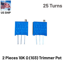2 Pcs Trimmer Potentiometer 103 Pot 10k Ohm 10 25 Turn Top Slot Us Ship