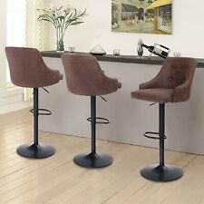 Swivel Bar Stools Set Of 3 Adjustable Counter Height Bar Pu Leather Bar Chair