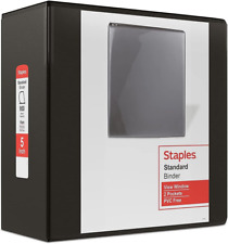 Staples Staples Standard View Binder With D-rings Black 976180 5-inch