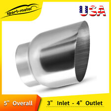 Diesel Exhaust Tip 3 Inlet 4 Outlet 5 Long Rolled Angle Cut Stainless Steel