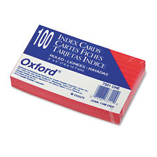 Oxford Ruled Color Index Cards 3 X 5 Cherry 100 Per Pack 7321 Che