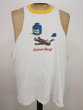Curious George 1995 Ether Monkey Vintage White Ringer Tank T-shirt Size Xl