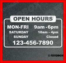 15 Business Open Hours Store Open Hours Decal Vinyl Sticker Window Door Sign