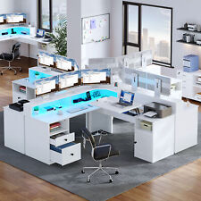 L Shaped Desk 60 Computer Desk With File Drawer Power Outlet Led Lights