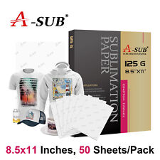 Sample Pack A-sub Dye Sublimation Paper 125g 8.5x11 Inkjet Printer Heat Transfer
