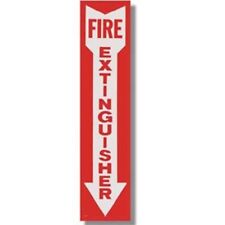 1-sign 4 X 18 Self-adhesive Vinyl Fire Extinguisher Arrow Sign...new