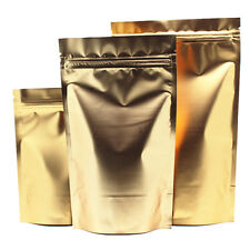 Gold Aluminum Foil Stand Up Package Bag Mylar For Zip Food Grade Lock Bean Pouch