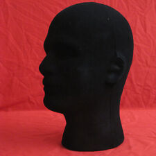 Male Foam Flocking Head Model Glasses Headset Wig Display Stand Mannequin Black