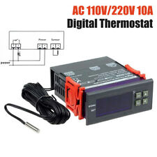 Ac 110 220v Digital Fahrenheit Temperature Controller Temp Sensor Thermostat 10a