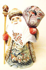 Alkota Russian Genuine Wooden Collectible Santa Gift Giver 8.5h Limited