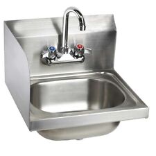 16 Stainless Steel Wall Hung Hand Sink With Faucet Left Side Splash