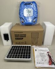 New Atmorea Solar Powered Electric Energizer Fence Charger Lcd Display 5 Miles