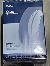 Pkg. Of 12 Quill Steno Notebooks White Greg Ruled 80 Sheets Each 6x9