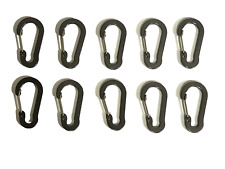 10 Mini Gray Carabiners Camping Spring Clip Hook Keychain Key Ring Hiking Small