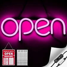 Flashing Led Neon Open Sign Light For Business With Switch - Pink