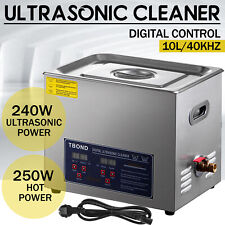 New Stainless Steel 10l Liter Industry Ultrasonic Cleaner Heated Heater Wtimer
