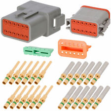 Deutsch Dt 12 Pin Gray Connector Kit W 14 Awg Gold Solid Contacts