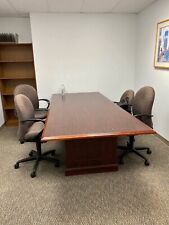 Traditional Conference Table Cherry Wood Veneer