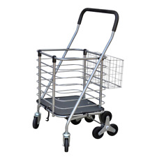 Grocery Shopping Laundry Cart Portable Utility Heavy Duty With Accessory Basket