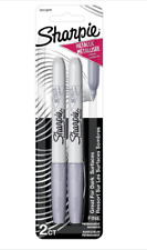 Sharpie Metallic Permanent Markers Fine Point Silver 2 Count