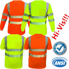 Safety Work Hi Vis T Shirt Ansi Class 3 Long Sleeve High Visibility Reflective
