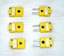 Used 3 Pairs Omega Type K Yellow Thermocouple Female Male Socket Connectors