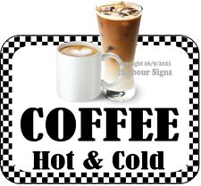 Coffee Hot Cold Decal Food Truck Concession Vinyl Sign Sticker Bw