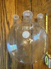 Pyrex Glass 2000ml 3-neck Vertical 2440 Round Bottom Distilling Flask